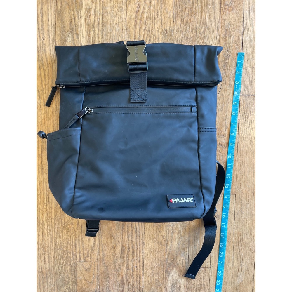 Pajar Canada Roll Top Backpack Matte Black Water Resistant Bag Boating‎ Hiking - Picture 8 of 8